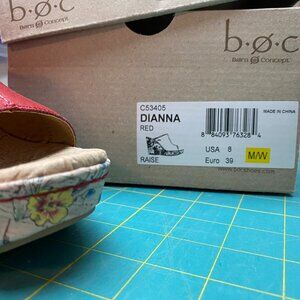 B.O.C. Dianna Red Leather Mules, size US 8/EU 39